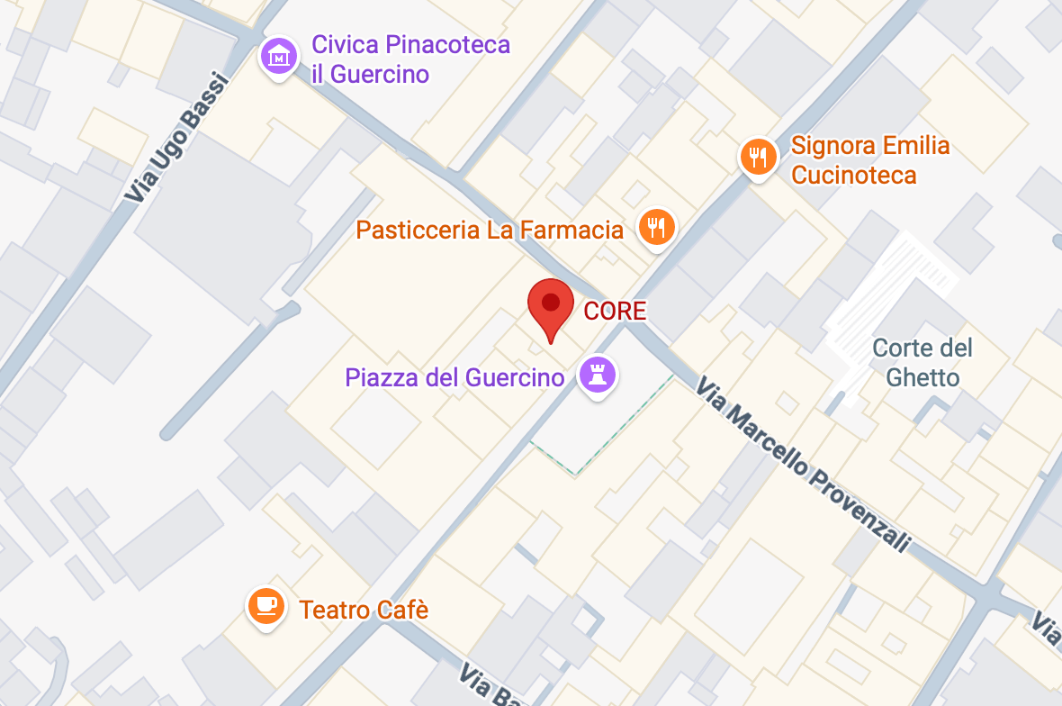 Posizione di CORE in Piazza Guercino, Cento